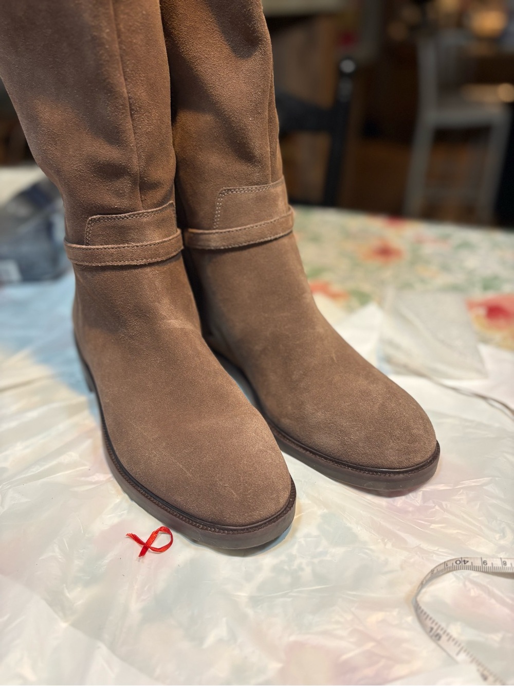 Vince Camuto Adria Suede Link Hardware Tall Riding Boots Womens 10 - Picture 9 of 14